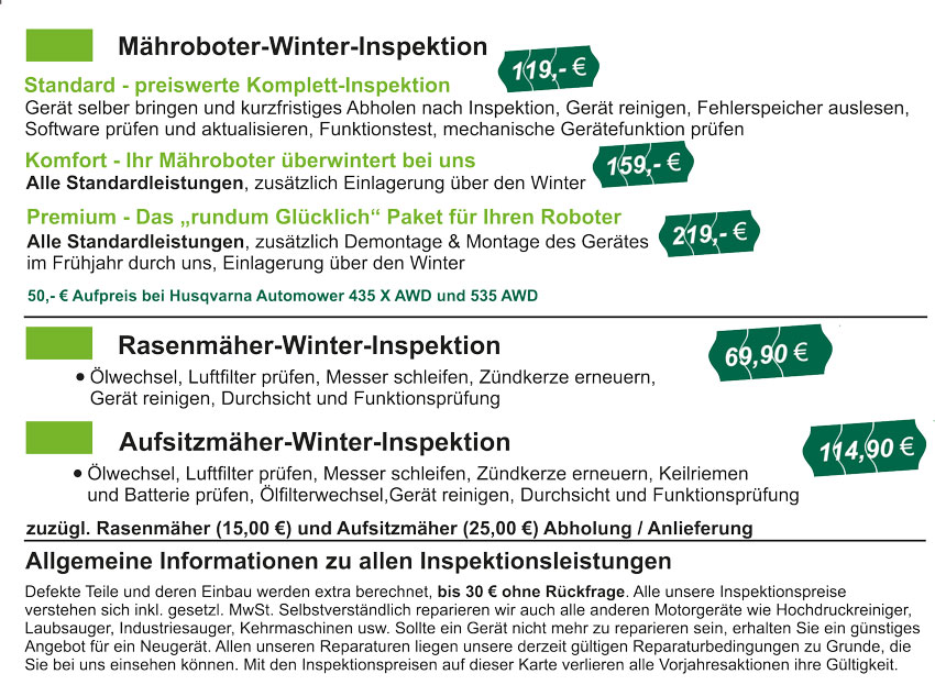 Winterinspektionspreise bei LVF in Koblenz